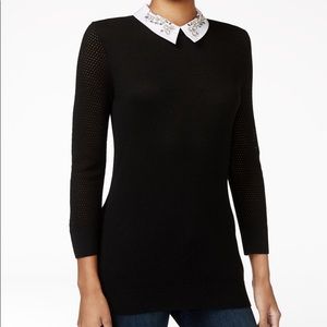 Maison JulesBlack Embellished Collar Sweater